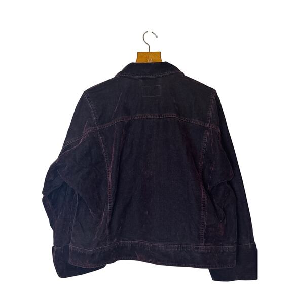 We The Free Suzy Flocked Denim Jacket NWT Wine Burgundy Size M - Picture 4 of 12